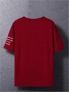 Camisetas gráficas para hombre, camiseta de manga corta con estampado de letras, camisetas informales con cuello redondo, 96% poliéster, 4% ELASTANO - Product Image 4