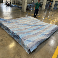 Bâche en PE imperméable de grande capacité, haute durabilité, couleur rayée, réutilisable
