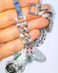 จี้เงิน925จี้ฮิปฮอปสีเงินส่องแสงเป็นประกายระยิบระยับสำหรับผู้หญิง/ผู้ชาย - Product Image 3