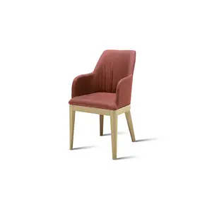 Hot selling elegant indoor wood armchair upholstered Chair models 100% Made in Italy for retail and export