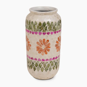 Jarrón de madreperla de mediados de siglo hecho a mano para decoración del hogar, jarrón de decoración floral elegante hecho en Vietnam - Product Image 2