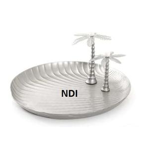 Modern Style Silver Finished <b>Sweet</b> or Snacks Serving Tray Tableware Decorative Platter Classic Style Solid Metal Serving Tray - Product Image 1