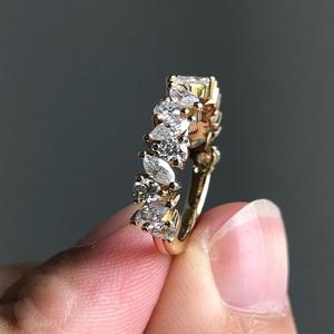 IGI Marquise Lab Grown Diamond Ring Anillo de diamante de oro sólido de 14K para boda y anillo o banda de compromiso - Product Image 3