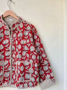 Chaqueta acolchada de algodón para mujer, a rayas Kimono, chaqueta acolchada Vintage hecha a mano, abrigo bohemio, chaqueta de nuevo estilo, regalo para ella - Product Image 6