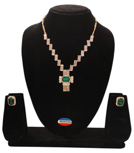 D654 Stylish <b>Diamond</b> Jewelry Set Classic Vintage Necklace <b>Earrings</b> for Weddings Traditional Events Engagement Ceremonies - Product Image 1