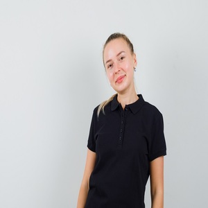 T-shirt polo en coton d'été 2025 pour femmes haut graphique personnalisable avec motif de col R polo en coton piqué coupe ajustée respirant - Product Image 1