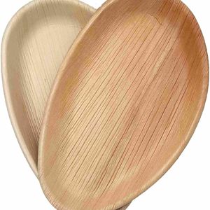Assiettes en feuilles de palmier d'arec Vaisselle jetable Biodégradable Assiettes ovales - Product Image 6