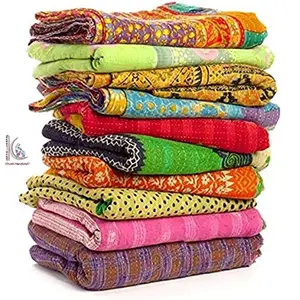 Topkwaliteit Vintage Kantha Quilt Jaipuri Stijlvolle Nieuwste Ontwerp Omkeerbaar Bloemenontwerp Multicolor Bedrukt Voor Export