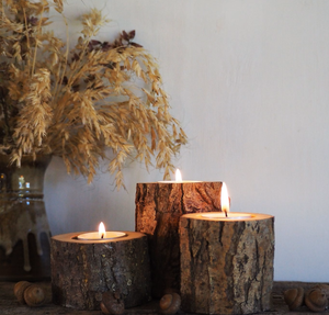 เชิงเทียนไม้สำหรับตกแต่งลวดลายแกะสลักด้วยมืออันเป็นเอกลักษณ์สำหรับบ้านไร่และของตกแต่งโบฮีเมียน - Product Image 1