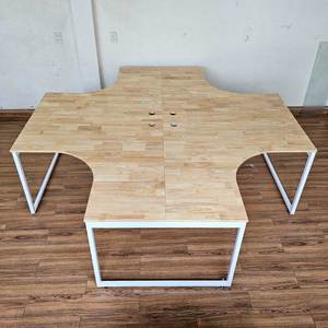 Slean HBSL031 Mesa de Trabajo Contemporánea para 4 Personas, con Patas de Hierro y Madera de Melamina, Escritorios de Oficina para Muebles de Oficina Modernos - Product Image 4