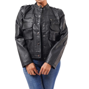 Chaquetas de Mujer de Diseño Único, Chaqueta de Cuero Crudo con Forro de Nailon, Logotipo OEM, Procesamiento en Caliente con Servicio OEM - Product Image 6