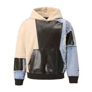 เสื้อฮู้ดดี้หนังแท้คุณภาพสูง 100% สำหรับฤดูหนาว คอตั้ง ทรงโอเวอร์ไซส์ ระบายอากาศได้ดี แบบสวมหัว ยูนิเซ็กซ์ สีพื้น พิมพ์ลายดิจิทัล - Product Image 1