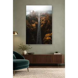 Impression sur toile Fida Foggy Road Through Autumn Forest - Product Image 3