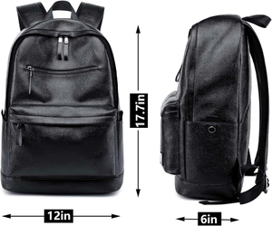 Mochilas de Hombre de Cuero de Grano de Alto Rendimiento, Precio Razonable, Cierre de Doble Cremallera, Gran Capacidad - Product Image 4