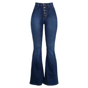 Pantalon décontracté femme taille moyenne jambe large automne respirant pleine longueur coupe skinny lavé - Product Image 1