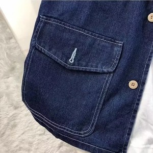 เสื้อกั๊กผ้ายีนส์ผู้ชายย้อนยุคเสื้อแจ็กเก็ตแขนกุดมีกระเป๋าหลายช่องระบายอากาศบางทันสมัยแบบอเมริกันสำหรับฤดูใบไม้ร่วง - Product Image 4