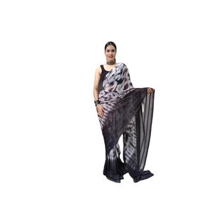 Diseño de tendencia Sybori Print con cinturón de satén Sari listo para fiesta de boda y ropa al aire libre de proveedor indio - Product Image 1