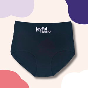 Ropa Interior de Compresión de Cintura Alta Joyful + Tired AF - 95% Algodón 5% Elastano Fucsia/Negro - Product Image 4