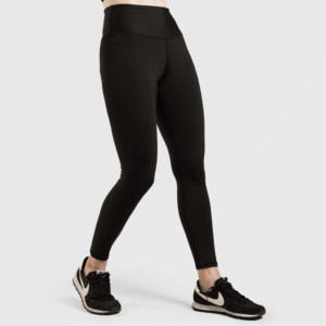 กางเกงเลกกิ้งทรงสลิมสีดำพร้อมผ้าถักยืดได้ - Product Image 5