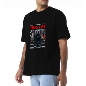 Camiseta personalizada para hombre 100% algodón cuello liso logotipo personalizado DTG impresión en blanco de lujo 100% algodón camiseta patrón sólido de punto - Product Image 1