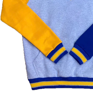 Sweat-shirt ras du cou de la sororité grecque personnalisée, thème bleu et or, vêtements inspirés de la sororité avec lettres grecques brodées - Product Image 2