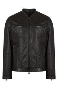 Chaqueta de Cuero Ecológica para Hombre con Cuello con Cremallera, Moda Sostenible, Estilo Moderno, Elección Consciente - Product Image 3