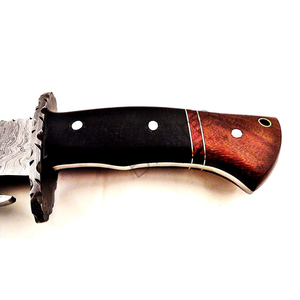 มีดโบวี่เหล็ก D2งานทำมือสั่งทำมีดด้ามไม้ขัดสูงพร้อมปลอกหนัง - Product Image 5