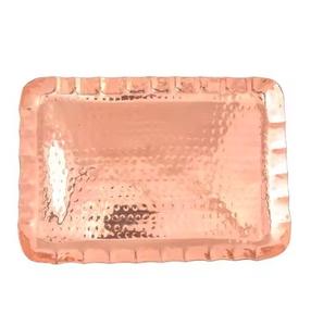 Plateau de service en cuivre pur réutilisable avec emballage écologique pour cadeaux de retour, finition martelée, plateaux de service de haute qualité - Product Image 4