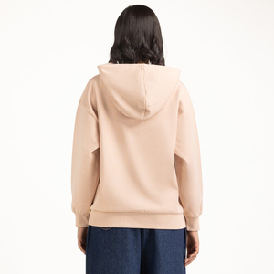 เสื้อฮู้ดดี้ผ้าฟลีซคอตตอนทรงหลวมแบบมีโลโก้สั่งทำได้สำหรับผู้หญิง ขายส่ง - Product Image 2