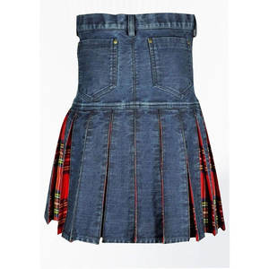 Kilt hybride écossais traditionnel en denim bleu de qualité supérieure pour hommes 2026 - Product Image 2