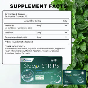 Film de mélatonine à la menthe personnalisé pour le sommeil, soutien du sommeil, acide gamma-aminobutyrique, bandelettes de sommeil, film fin en papier - Product Image 2