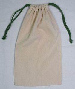 Sacs de rangement en coton biologique de luxe personnalisés en gros avec cordon de serrage, recyclables, réutilisables, pour cadeaux et artisanat, blancs - Product Image 4