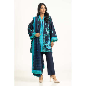 Conjunto de Traje Bordado Khaddar para Mujer IUSTKSD-1251, Colección de 3 Piezas - Product Image 5