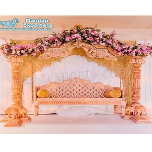 Gujarati đám cưới tổ chức sự kiện trang trí quyến rũ maharani đu truyền thống Ấn Độ jhula gỗ voi cơ sở cô dâu-chú rể đu Ấn Độ đạo cụ - Product Image 1