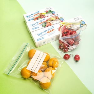 Bolsas de plástico reutilizables para almacenamiento de alimentos, diseño de bolsa con soporte, grado alimenticio, cremallera, tapas elásticas resellables, impresión en huecograbado, conceptos básicos OEM - Product Image 3