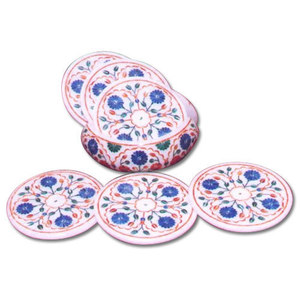 Vaisselle de table décorative en marbre Dessous de verre pour thé Forme carrée Produit le plus vendu Dessous de verre en marbre Ensemble de 4 tasses à café ou à thé - Product Image 6