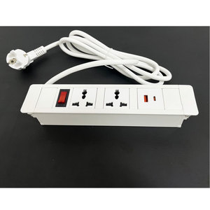เต้ารับไฟฟ้าแบบฝังในโต๊ะ HOEXH605 2 ช่อง AC ป้องกันน้ำ IP44 แรงดันไฟฟ้า 125V 16A 10A วัสดุ ABS อะลูมิเนียม ใช้ได้กับปลั๊ก US EU UK AU - Product Image 3