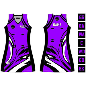 Professional Women's Netball Dress Uniform Premium Plus Size <b>Bibs</b> Sublimation Printing Technique - Product Image 4