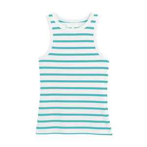 Débardeur respirant à rayures Muscle Fit personnalisable à col en O pour hommes Vêtements tricotés de qualité améliorée en coton imprimé sur mesure. - Product Image 3