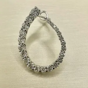 ต่างหูเพชรโมอิสสีขาว | ต่างหูตะขอเงินสเตอริ่งสวยสำหรับเป็นของขวัญแต่งงาน - Product Image 3