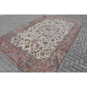 7.7x12.4 ft Rug, Turkish Vintage Oversize Rug, <b>Red</b> <b>Wool</b> Rug - Product Image 2