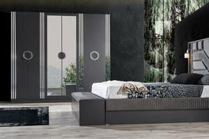 Lit superposé moderne de style berlinois avec plateforme complète, taille King/Queen, lit rembourré avec rangement, ensemble de chambre à coucher de style hôtel - Product Image 6