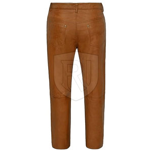Vêtements décontractés de haute qualité Pantalons en cuir pour hommes Pantalon en cuir Streetwear de couleur unie le plus vendu - Product Image 4