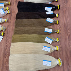 Extensión de cabello humano estirado doble superventas, paquetes a granel ondulados rectos, color de cabello humano de extremo más grueso - Product Image 3