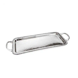 Bandeja DE SERVICIO DE Metal de acero chapado en plata brillante de la más nueva calidad con diseño de decoración bandeja artesanal vajilla para bodas - Product Image 6