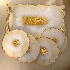 Luxury Handmade Resin Model Serving Tray with Fruit Design Custom Size for <b>Wedding</b> <b>Gifts</b> Bridal <b>Hampers</b> Wholesale Aaliyan Impex - Product Image 2