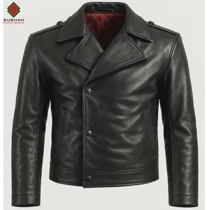Mens Red Black <b>Synthetic</b> <b>Leather</b> Bomber Jacket Casual Solid Zipper Motorcycle Coat Stylish Winter OEM Service - Product Image 3