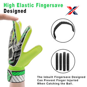 Gants de gardien de but unisexes en cuir, multi-couleurs, nouveau design, forte adhérence, protection des doigts et double protection du poignet, ajustement parfait pour l'entraînement. - Product Image 3