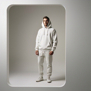 Chándal para hombre, Sudadera con capucha y pantalones de chándal, chándal deportivo para correr, chándal personalizado para hombre, chándal blanco de lana pesada para hombre - Product Image 6