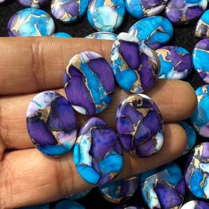 AAA + alta calidad Kingman turquesa cabujón tamaño personalizado piedras preciosas sueltas con púrpura Natural + cobre Rosa + piedra preciosa Turquesa - Product Image 3